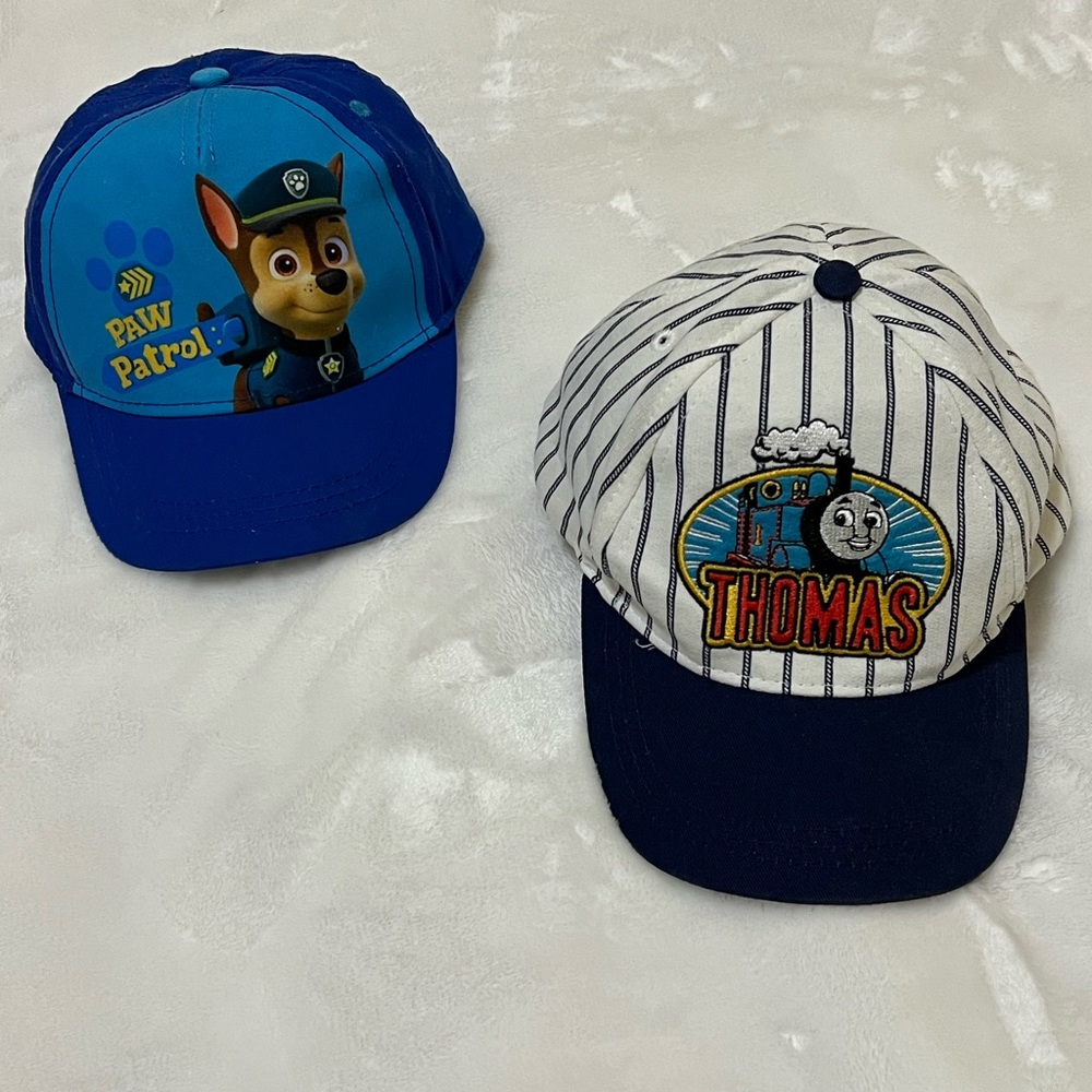 Set of 2, Paw Patrol & Thomas kids caps.